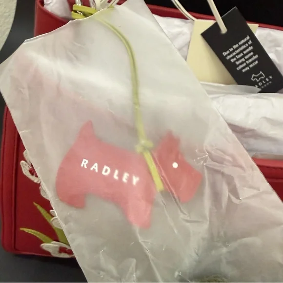 RADLEY London Red LUNAR NEW YEAR 2025 3D Flower Snake Zip Top Grab Crossbody Bag - Picture 15 of 16